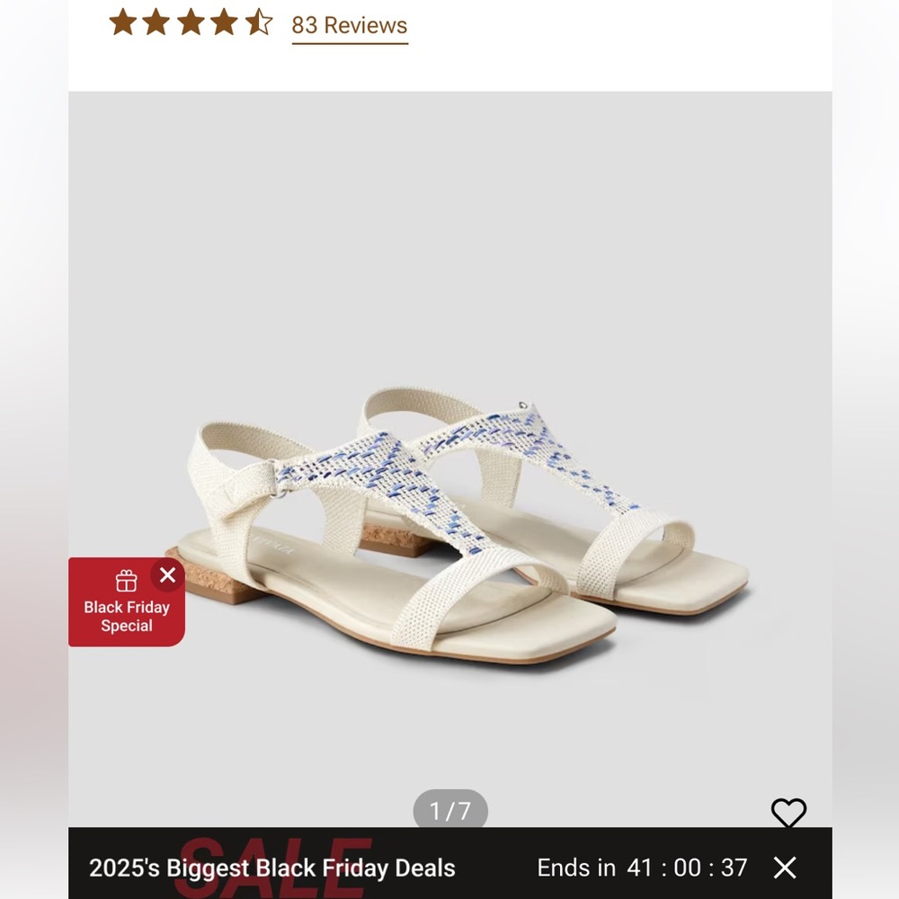 Vivaia Mia White and Blue Sandals 37 Worn Once